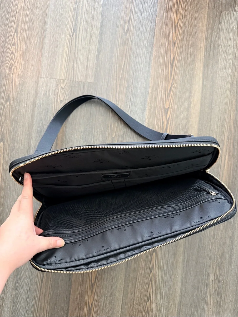 Kate Spade Black Nylon Messenger Laptop Bag